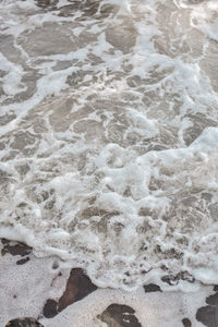 High angle view of bubbles on beach