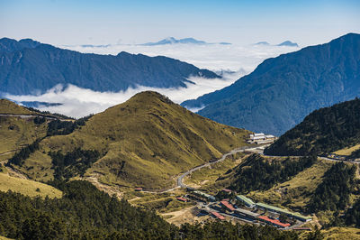 Scenic view of mountains against sky