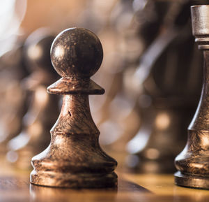 Close-up of chess pieces