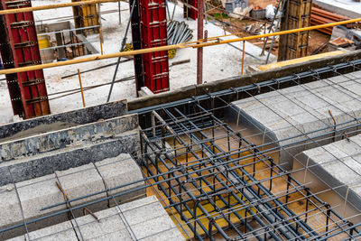 High angle view of construction site