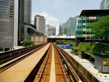 High angle view of railroad station platform