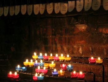 Illuminated lights at night