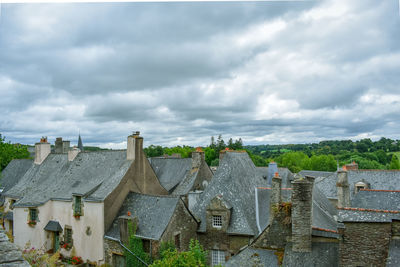 Roofs of the old houses in rochefort-en-terre, french brittany