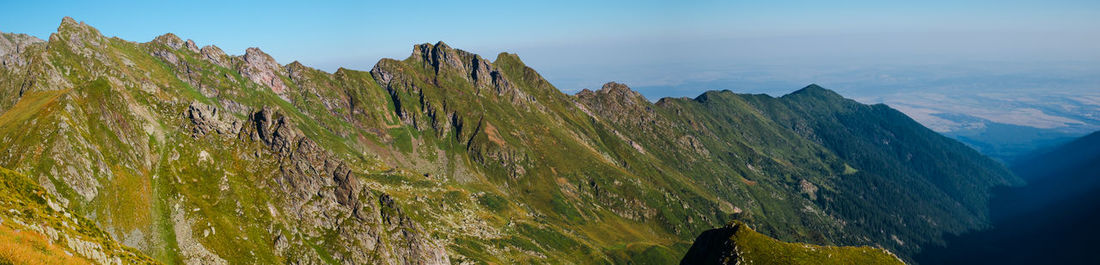 Romanian fagaras mountain, high peaks over 2200m, arpasaului gate, the saddle of podragului, romania