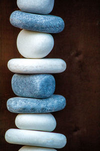 Close-up of stones on table