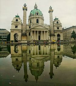 Reflection of buildings in city