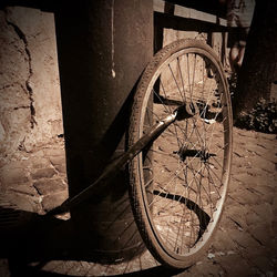 Bicycles parked on street