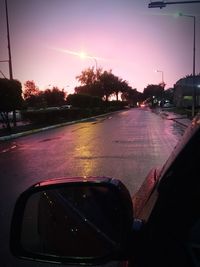 Road seen through car windshield