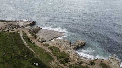 High angle view of beach