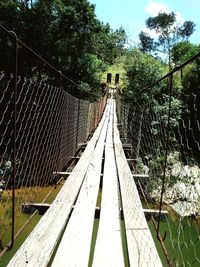 Footbridge against sky