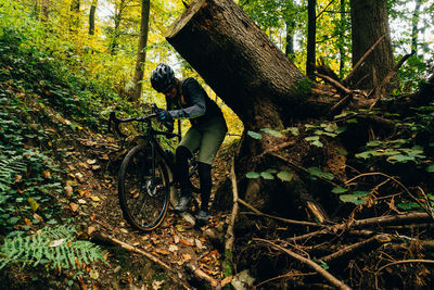 Man riding bicycle