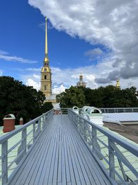 Bridge over river against sky