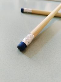 High angle view of cigarette on table