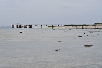 Pier over sea against sky