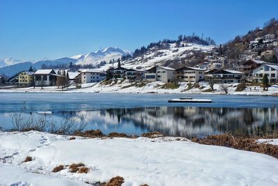 View of snow covered mountain against sky