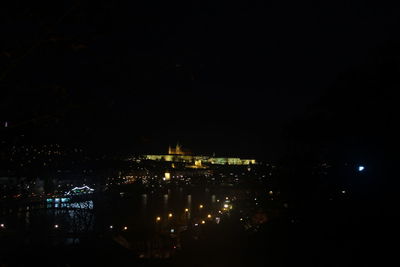 View of illuminated cityscape at night