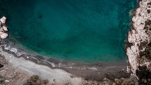 High angle view of beach