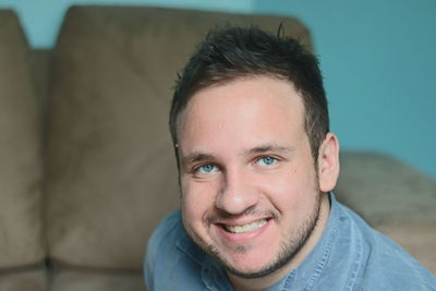 Close-up portrait of smiling man