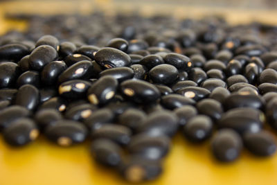 High angle view of black coffee on table