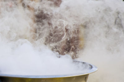 Close-up of smoke emitting from volcanic