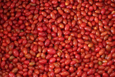 Full frame shot of cherry tomatoes for sale in market