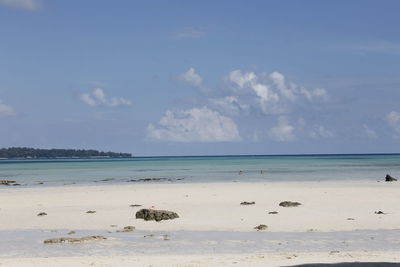 Scenic view of beach against sky