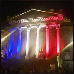 Illuminated built structure at night