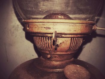 Close-up of rusty metallic object