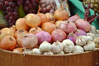 Vegetables for sale in market