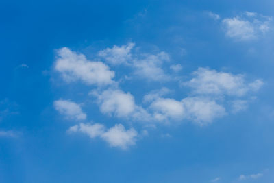 Low angle view of clouds in blue sky