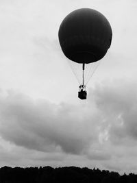 Low angle view of hot air balloon against sky