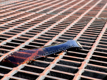 Close-up of metal grate