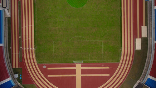 Aerial view of mandala krida stadium in yogyakarta, indonesia