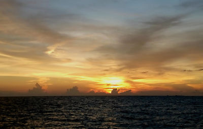 Scenic view of sunset over sea