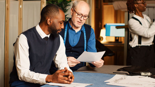 Business colleagues working at office