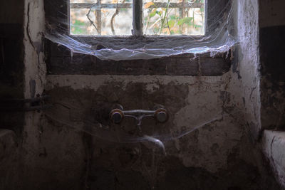 Close-up of abandoned window