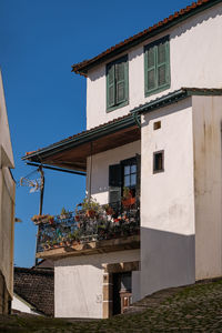 Low angle view of building against clear sky