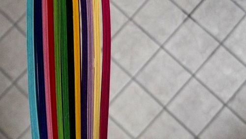 Close-up of multi colored pencils