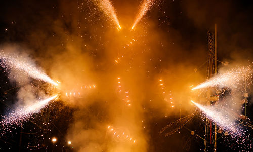 Close up group of several festive firework sparklers