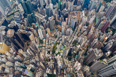 Aerial view of modern buildings in city