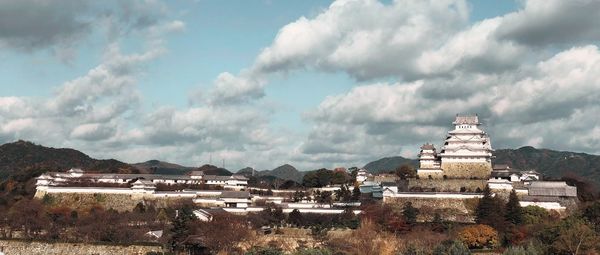 Panoramic view of houses against sky