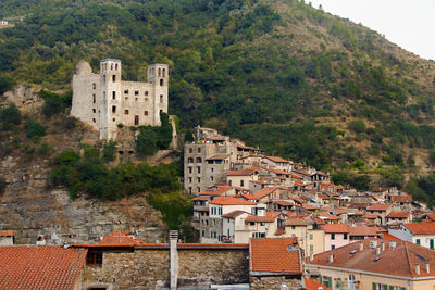 Buildings in a mountain