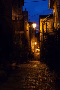 Narrow street at night