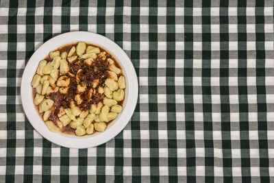 Directly above shot of food in plate