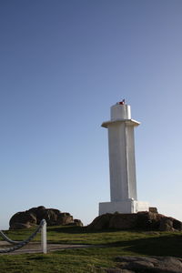 Bell tower against clear sky