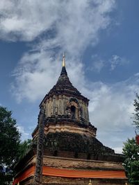 Low angle view of traditional building against sky