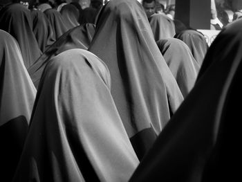 Rear view of women wearing hijab