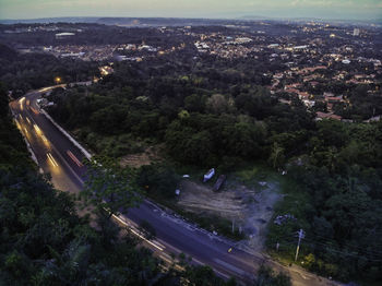 High angle view of city