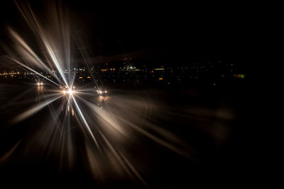 View of road at night