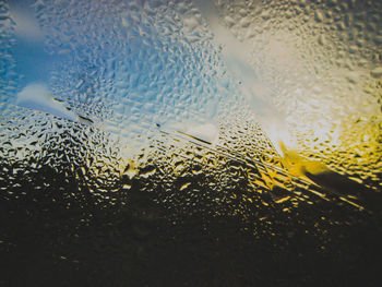 Close-up of wet glass window